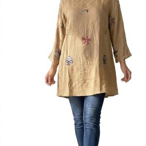 ست بلوز خامک‌ دوزی بهاری و شلوار جین