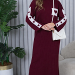 پیراهن بافت ماکسی طرح قلب