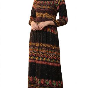 پیراهن نخی ظریف با طرح سنتی