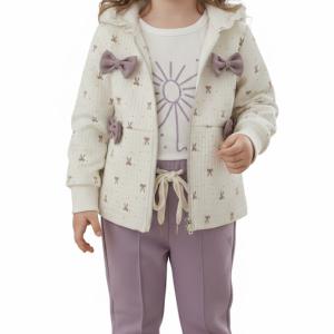 ست سه پارچه دخترانه مدل پاپیونی