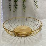 سبد فلزی میوه با کفه چوبی