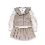 ست سه تکه چرمی جلیقه و دامن مدل لوکس پرنسس