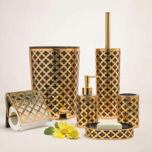 ست اکسسوری حمام لوکس مدل گلدن فلاور