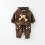 ست دو تکه نخی کلاه دار مدل تدی بغلی