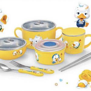 ست غذا خوری ۷ تکه اطفال مدل هپی داک