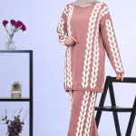 ست دوتکه طرح برگ سفید