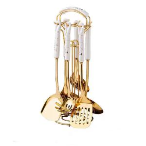 سِت کفگیر و ملاقه استیل طرح مرمر