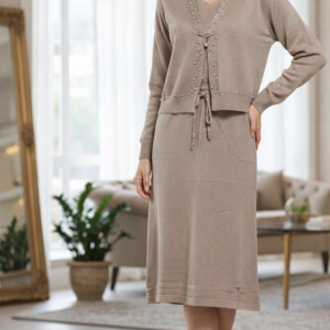 ست دو‌تکه بافت مروارید‌دوزی