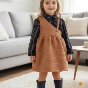 ست پیراهن دبل و یخ‌قاق لامه دخترانه