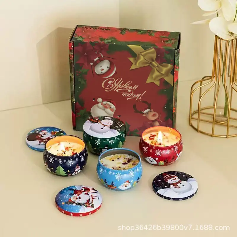 ست شمع معطر با قوطیهای طرح دار