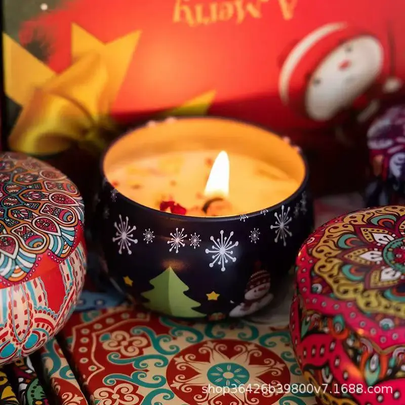 ست شمع معطر با قوطیهای طرح دار