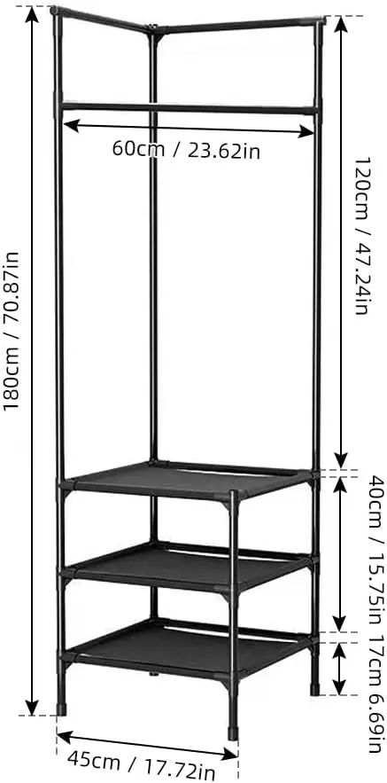 رخت آویز و قفسه کنجی فلزی