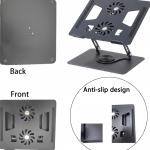 پایه حرفه‌ای و فلزی لپ‌ تاپ با سیستم خنک‌کننده دوگانه