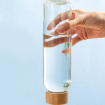 بوتل آب شیشه ای با درب چوبی