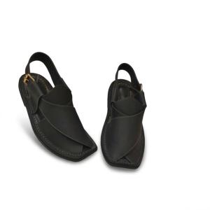 د کلاسیک ډیزاین لرونکې چرمي پیشاورۍ چپلي