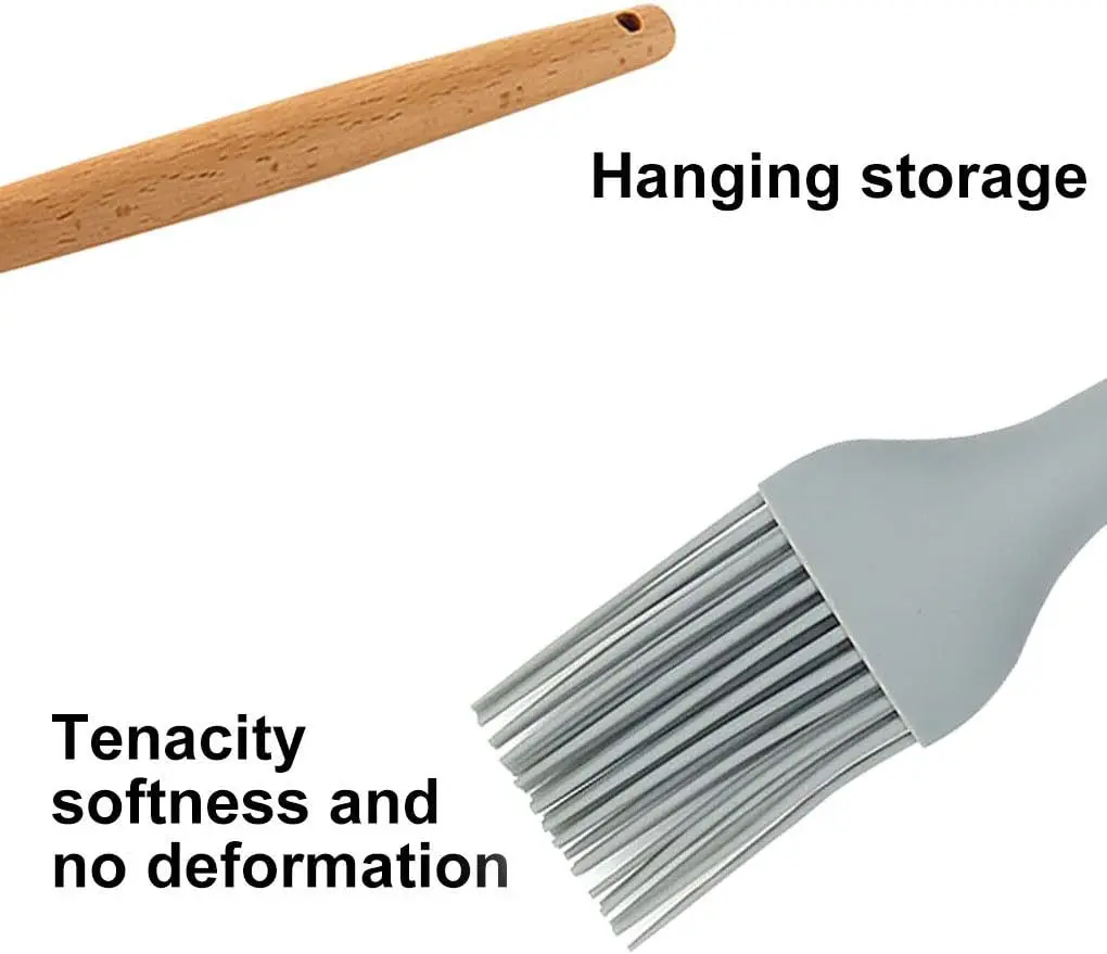 برس سیلیکونی آشپزخانه با دسته چوبی