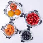 ست چهار عددی ظرف‌ های شیشه‌ ای قفل‌ دار