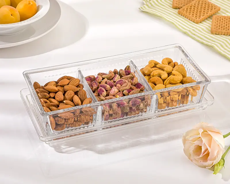 ظرف کریستالی سه خانه