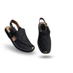 چپلی پیشاوری چرمی با دیزاین بافت دار ریز