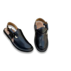 چپلی پیشاوری چرمی با لوگوی فلزی