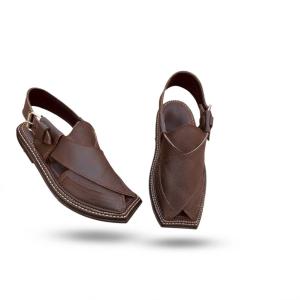 چپلی پیشاوری چرمی با دیزاین پنجه‌ دار