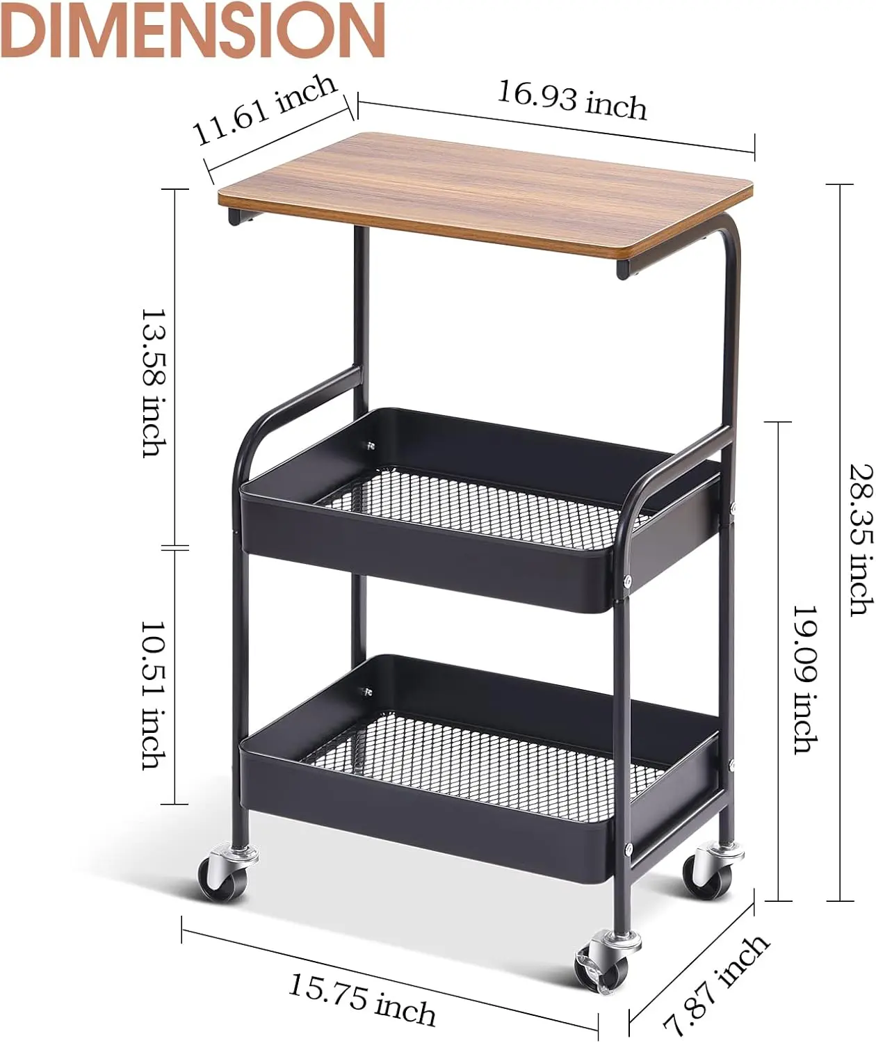 میز و قفسه چرخ دار مدرن