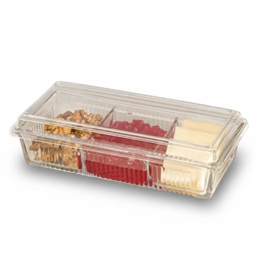 ظرف کریستالی سه خانه