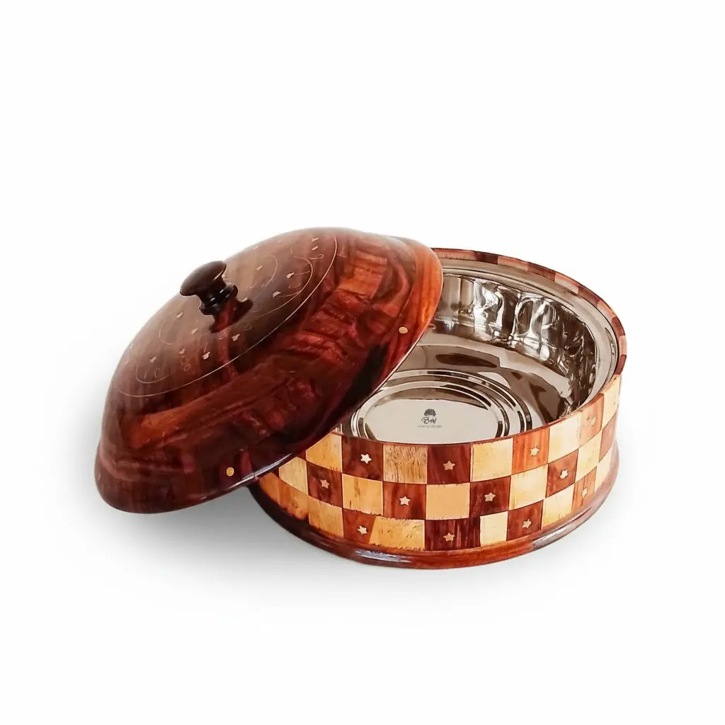 ظرف میوه و نان چوبی