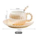 ست گیلاس و نعلبکی سرامیکی طرح صدفی