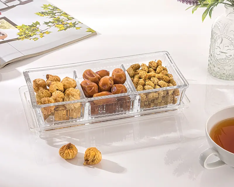 ظرف کریستالی سه خانه