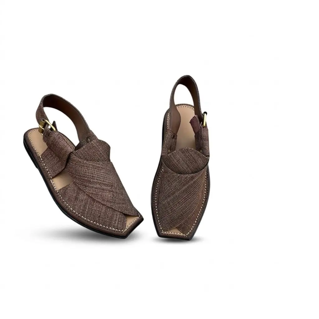 چپلی پیشاوری چرمی با دیزاین تکسچر