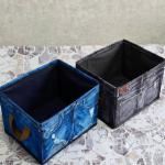Denim-Style Decorative Organizer Bins