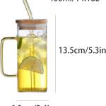 لیوان شیشه ای با دسته رنگی