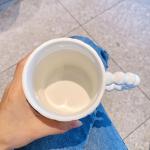 گیلاس سرامیکی طرح مروارید با قاشق