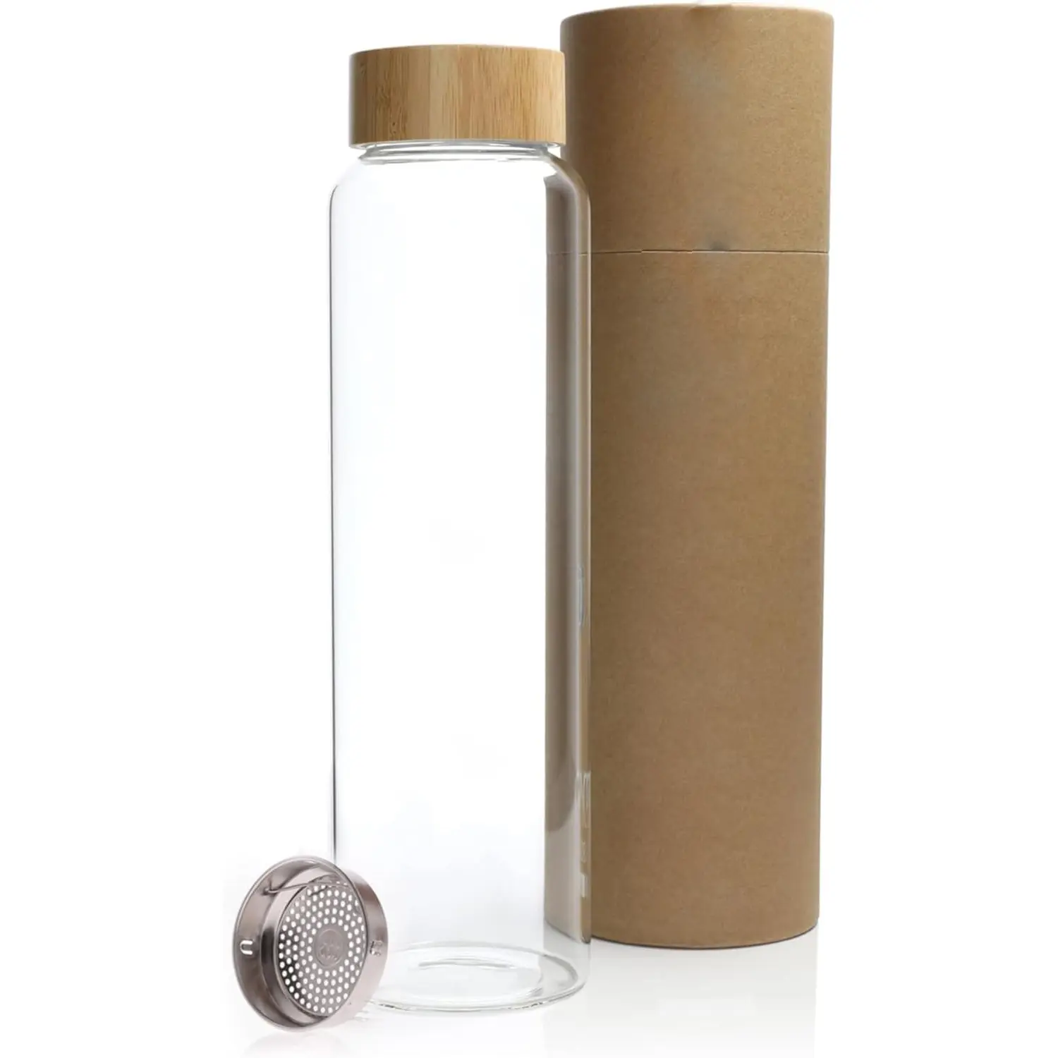 بوتل آب شیشه ای با درب چوبی