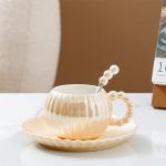 ست گیلاس و نعلبکی سرامیکی طرح صدفی