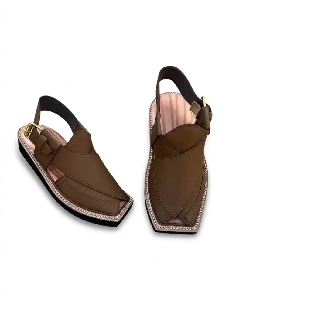 چپلی پیشاوری چرمی با کفی ضخیم