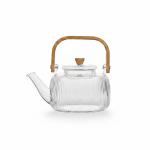 چاینک شیشه‌ ای پیرکس با دسته‌ ی چوبی