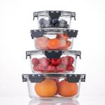 ست چهار عددی ظرف‌ های شیشه‌ ای قفل‌ دار