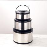 سِت سه‌ تایی دیگ‌ های استیل نگهداری غذا