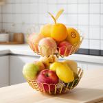 کاسه میوه فلزی دو طبقه