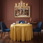 روی میزی گرد ساتن مجلل