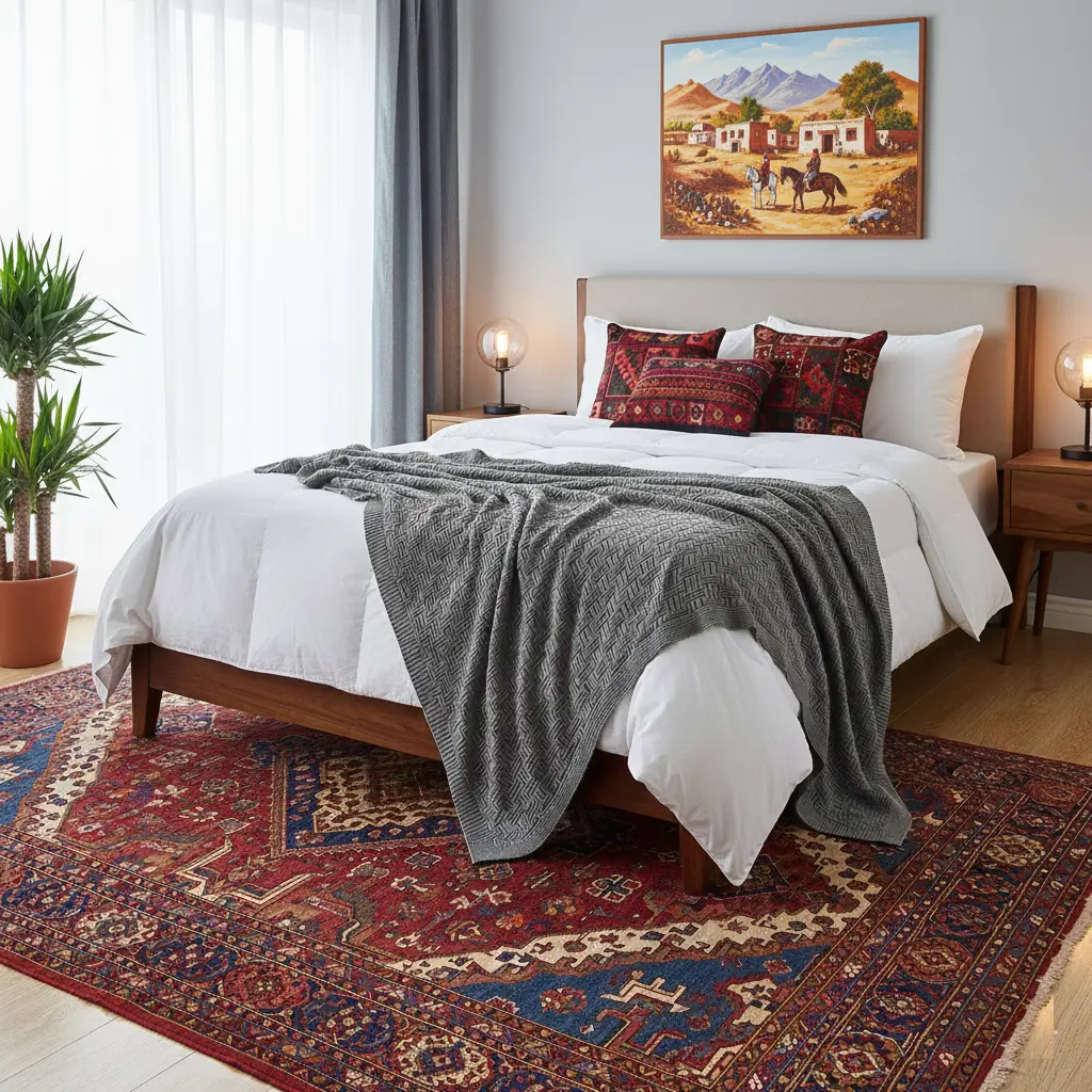 شال بافتنی طراحانه برای مبل و تخت، ۱۰۰٪ کتان