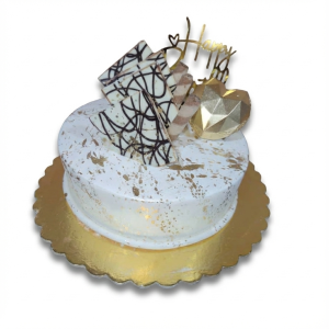 کیک سمفونی هندسی و طلایی